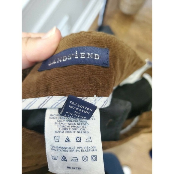 Land's End Women's Brown Cotton & Rayon Modern Fit Boot Cut Casual Pants - Picture 10 of 13